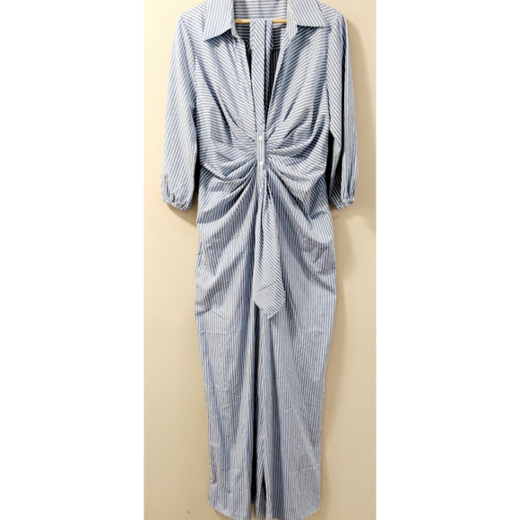Fashion Nova long sleeve striped wide leg jumpsuit - Picture 2 of 4